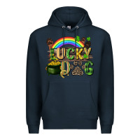Navy Lucky dog St. Patrick's Day Premium Hoodie - CowGirlArtShop