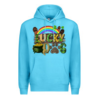 Ocean Blue Lucky dog St. Patrick's Day Premium Hoodie - CowGirlArtShop