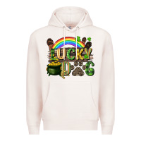 Pale Pink Lucky dog St. Patrick's Day Premium Hoodie - CowGirlArtShop