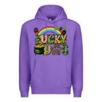 Purple Lucky dog St. Patrick's Day Premium Hoodie - CowGirlArtShop