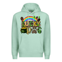 Seafoam Lucky dog St. Patrick's Day Premium Hoodie - CowGirlArtShop