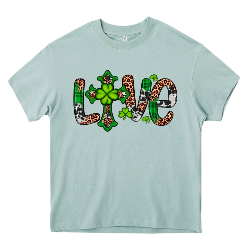 Western St. Patrick's Day Love Cross Heavy Core Tee by Artiststas | Teevron