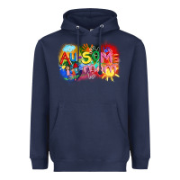 Navy Au-some mom Autism Heavyweight Hoodie - FaDigitalArtStudio