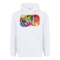 White Au-some mom Autism Heavyweight Hoodie - FaDigitalArtStudio
