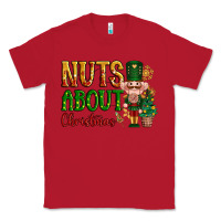 Red Nuts about Christmas Nutcracker Classic Tee - NancyCooperArtShop