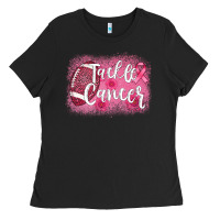 Tackle Cancer Football Leopard Ladies Tee | Teevron