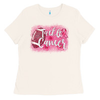 Bone tackle cancer football leopard Ladies Tee - AdoDesignShop