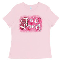 Bubblegum Pink tackle cancer football leopard Ladies Tee - AdoDesignShop