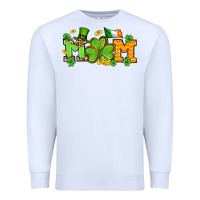 White St. Patrick's Day mom Premium Sweatshirt - OliviaCreatesArt