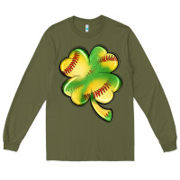 Army Green st. patrick's day clover softball Long Sleeve Tee - Artiststas