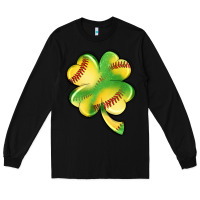 Black st. patrick's day clover softball Long Sleeve Tee - Artiststas