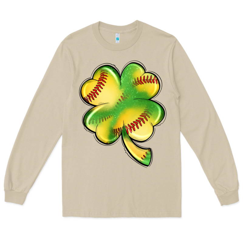 St. Patrick's Day Clover Softball Long Sleeve Tee by Artiststas | Teevron