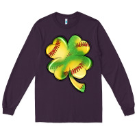 Plum st. patrick's day clover softball Long Sleeve Tee - Artiststas