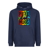 Navy free dad hugs Heavyweight Hoodie - OliviaCreatesArt