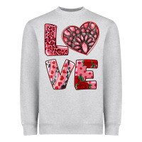 Heather Grey love  with pink gemstone Heavyweight Sweatshirt - RanaPortraitStore