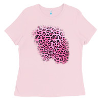 Bubblegum Pink pink leopard patch Ladies Tee - AdoDesignShop