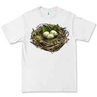 White Bird Nest With Eggs Premium Tee - LillyAllenDesigns
