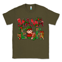 Army Green Mama Elf with Gift Christmas Classic Tee - NancyCooperArtShop