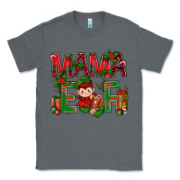 Charcoal Heather Mama Elf with Gift Christmas Classic Tee - NancyCooperArtShop