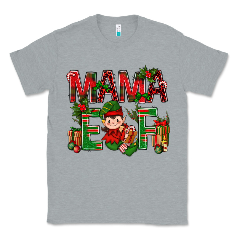 Mama Elf With Gift Christmas Classic Tee by NancyCooperArtShop | Teevron