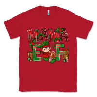 Red Mama Elf with Gift Christmas Classic Tee - NancyCooperArtShop