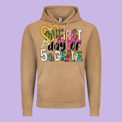 My First Day Of 5th Grade Vintage Hoodie Designed By Nancycooperartshop