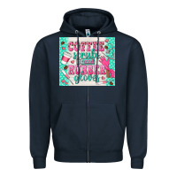 Navy coffee scrubs and rubber gloves Zipper Hoodie - TumblerDesignByShophia
