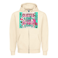 Sandshell coffee scrubs and rubber gloves Zipper Hoodie - TumblerDesignByShophia