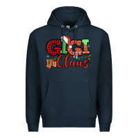 Navy Gigi claus christmas mother's day Premium Hoodie - HowdyJamesFarm