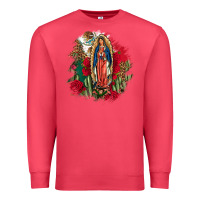 Cardinal Our Lady Of Guadalupe Mexican Flag Cactus Roses Premium Sweatshirt - FaDigitalArtStudio