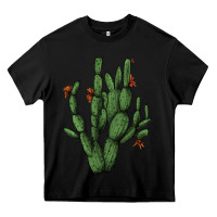 Black cactus with flowers Heavy Core Tee - AdoDesignShop