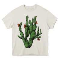 Cactus With Flowers Heavy Core Tee | Teevron