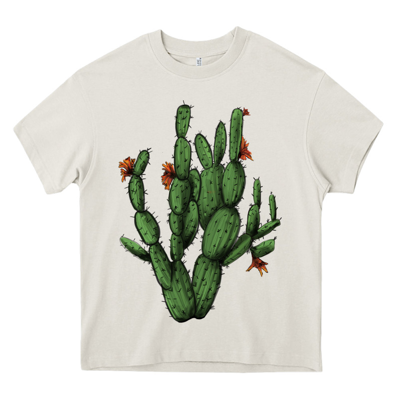 Cactus With Flowers Heavy Core Tee by AdoDesignShop | Teevron