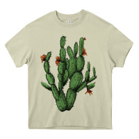 Mossy cactus with flowers Heavy Core Tee - AdoDesignShop
