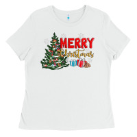 White merry christmas tree Ladies Tee - AdoDesignShop