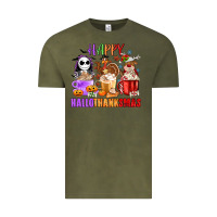 Vintage Olive happy hallothanksmas Vintage Tee - MaliasSmallBusiness