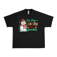 Black tis the season to sparkle snowman Urban Heavy Tee - MaliasSmallBusiness