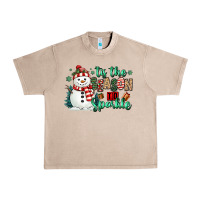 French Oak tis the season to sparkle snowman Urban Heavy Tee - MaliasSmallBusiness
