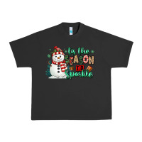Pigment Black tis the season to sparkle snowman Urban Heavy Tee - MaliasSmallBusiness