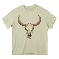 Mossy bull skull Heavy Core Tee - AdoDesignShop