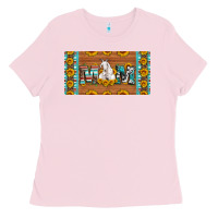 Bubblegum Pink mom goat sunflowers license plate Ladies Tee - Artiststas