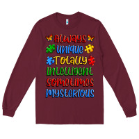 Burgundy always unique totally intelligent sometimes myster Long Sleeve Tee - Artiststas