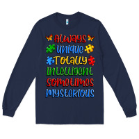 Navy always unique totally intelligent sometimes myster Long Sleeve Tee - Artiststas