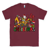 Burgundy I Dig Christmas Classic Tee - MaliasSmallBusiness