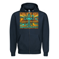 Navy western cross Zipper Hoodie - TumblerDesignByShophia