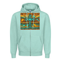 Seafoam western cross Zipper Hoodie - TumblerDesignByShophia
