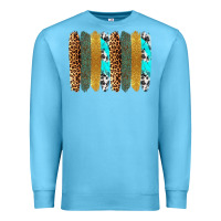 Ocean Blue western brushstrokes Premium Sweatshirt - OliviaCreatesArt