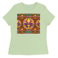 Matcha mardi gras sunflowers fleur, de lis glitter leopard background Ladies Tee - Artiststas