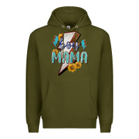 Army Green Boy mama lightning bold mother's day Premium Hoodie - HowdyJamesFarm