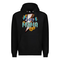 Black Boy mama lightning bold mother's day Premium Hoodie - HowdyJamesFarm